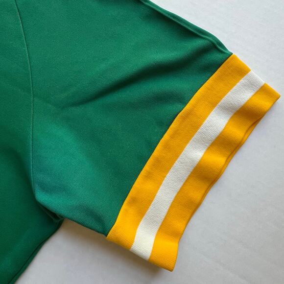 True Vintage Sand Knit Medalist Manatawny Baseball Jersey Green Yellow L 70s 22 - Picture 7 of 11